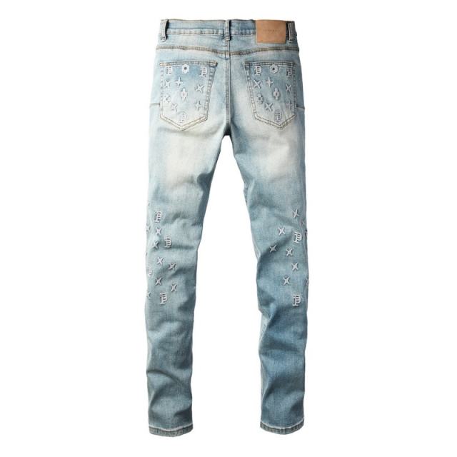 1:1 PURPLE BRΑND Rhinestone Denim Jeans