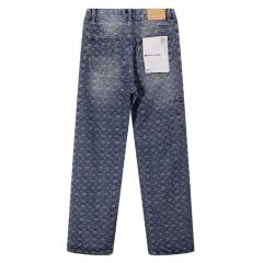 1:1 PURPLE BRΑND Monogram Straight Denim Jeans