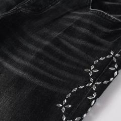 1:1 PURPLE BRΑND Rhinestone Black Jeans