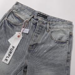 [Hot] 1:1 PURPLE BRΑND Rhinestone Straight Denim Jeans