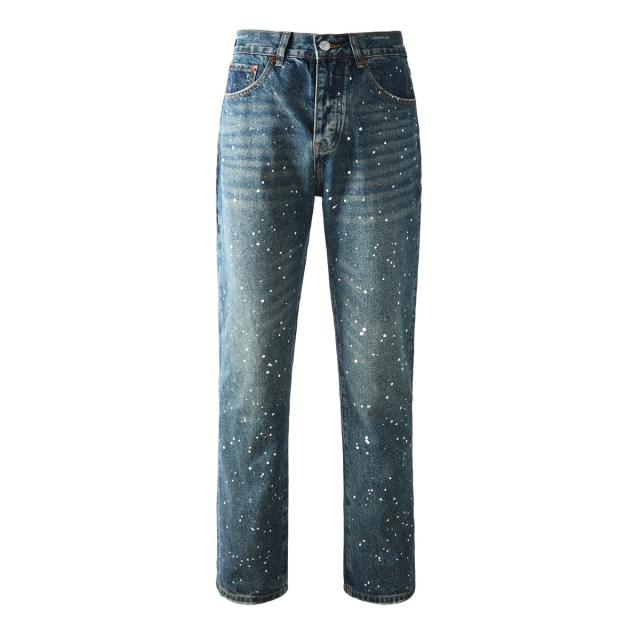 [Hot] 1:1 PURPLE BRΑND Rhinestone Straight Denim Jeans