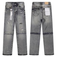 1:1 PURPLE BRΑND Patchwork Straight Denim Jeans