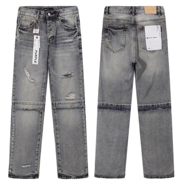 1:1 PURPLE BRΑND Patchwork Straight Denim Jeans