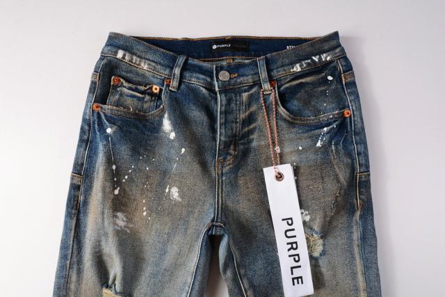 1:1 PURPLE BRΑND Rust Wash Splatter Distressed Skinny Fits Jeans