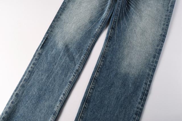 [Hot] 1:1 PURPLE BRΑND Rhinestone Straight Denim Jeans