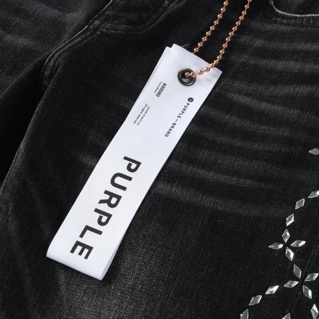 1:1 PURPLE BRΑND Rhinestone Black Jeans