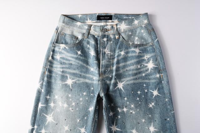 [Hot] 1:1 PURPLE BRΑND Lightning Straight Denim Jeans