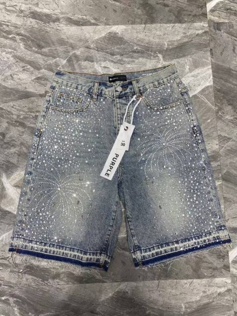 [Best Quality]1:1 PURPLE BRΑND Rhinestone Denim Shorts