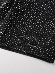 [Best Quality]1:1 PURPLE BRΑND Rhinestone Denim Shorts