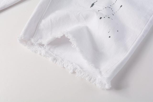 1:1 Quality PURPLE BRΑND White Splatter Ink Shorts