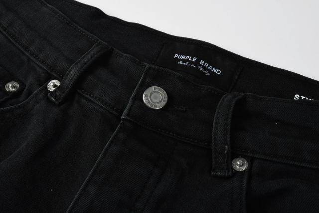 1:1 Quality PURPLE BRΑND Fringe Black Shorts