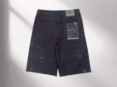 1:1 quality version Purple Black Diamond Denim Shorts