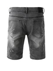 [Best Quality]1:1 PURPLE BRΑND Radial Rhinestone Denim Shorts
