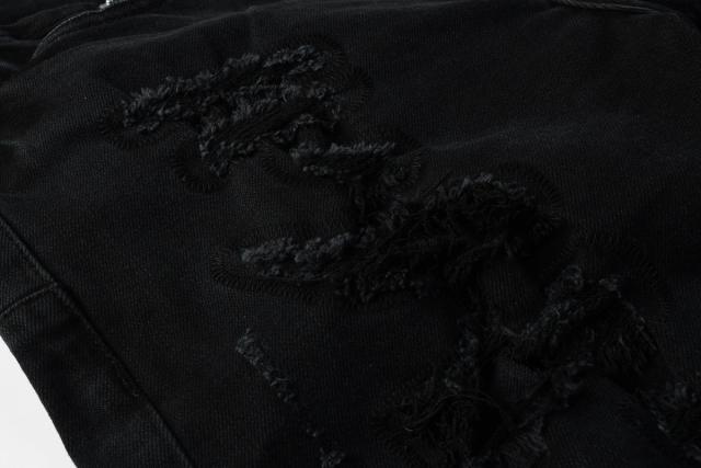 1:1 Quality PURPLE BRΑND Fringe Black Shorts