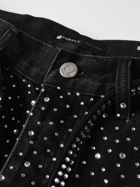 [Best Quality]1:1 PURPLE BRΑND Radial Rhinestone Denim Shorts