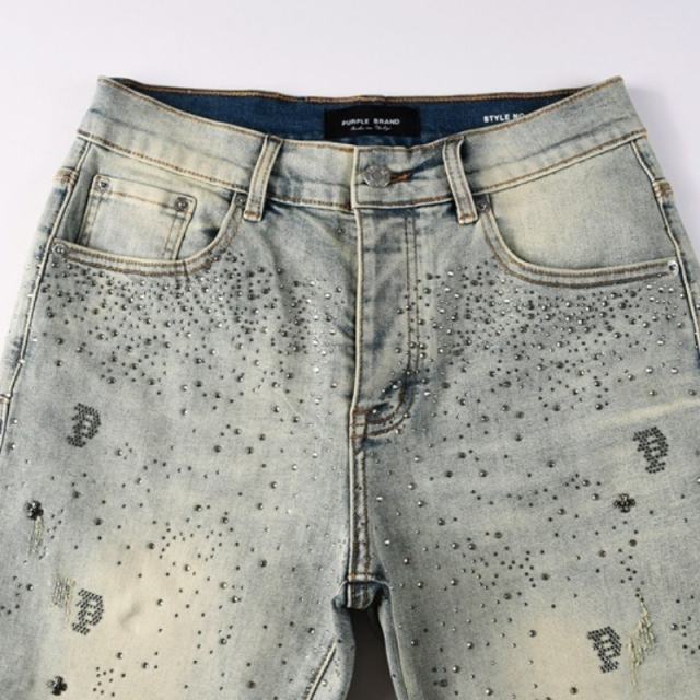 1:1 Quality PURPLE BRΑND Rhinestone Denim Shorts