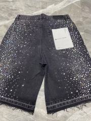 [Best Quality]1:1 PURPLE BRΑND Rhinestone Denim Shorts