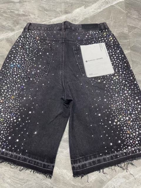 [Best Quality]1:1 PURPLE BRΑND Rhinestone Denim Shorts