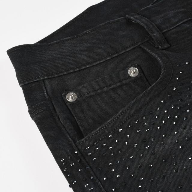 1:1 Quality PURPLE BRΑND Rhinestone Black Shorts