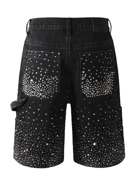 [Best Quality]1:1 PURPLE BRΑND Rhinestone Denim Shorts