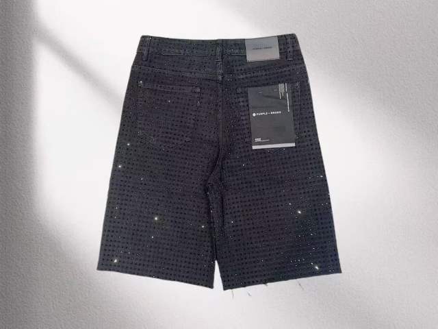 1:1 quality version Purple Black Diamond Denim Shorts