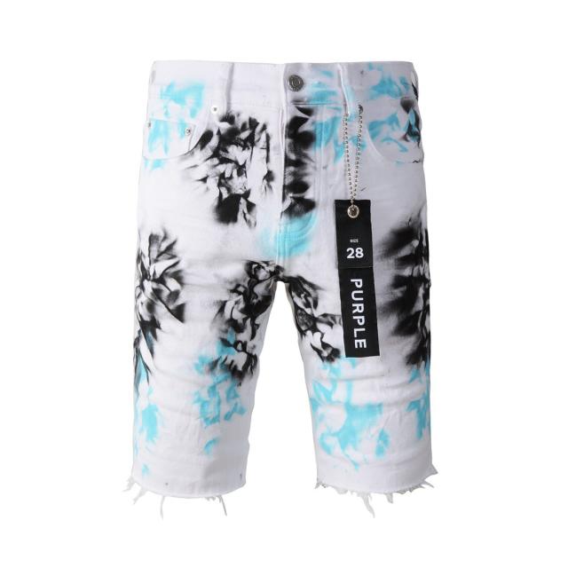 1:1 Quality PURPLE BRΑND Tie Dye White Shorts
