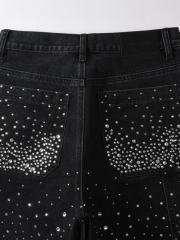 [Best Quality]1:1 PURPLE BRΑND Rhinestone Denim Shorts