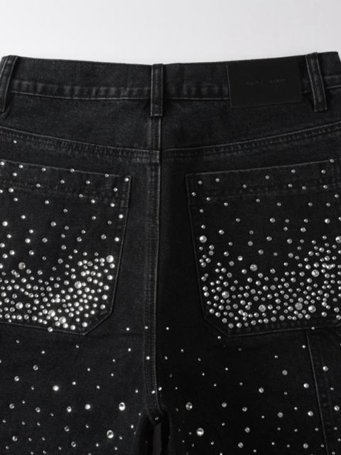 [Best Quality]1:1 PURPLE BRΑND Rhinestone Denim Shorts