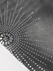 [Best Quality]1:1 PURPLE BRΑND Radial Rhinestone Denim Shorts
