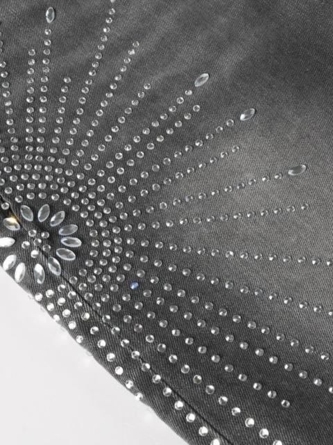 [Best Quality]1:1 PURPLE BRΑND Radial Rhinestone Denim Shorts