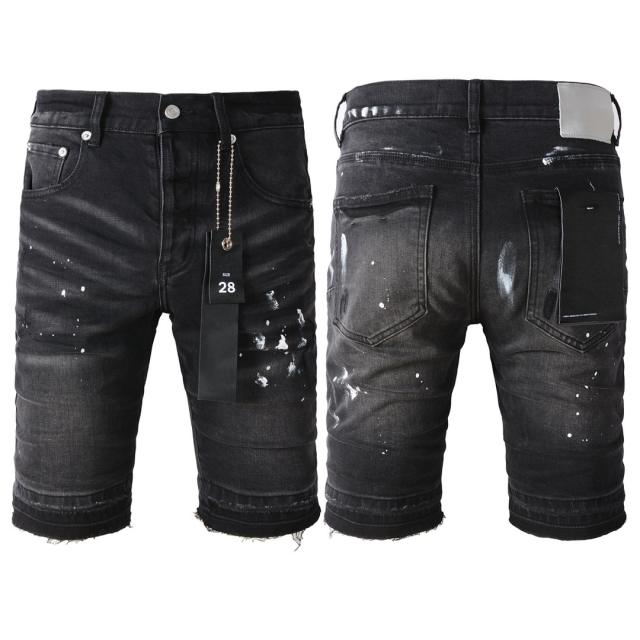 1:1 Quality PURPLE BRΑND Splatter Wash Paint Shorts