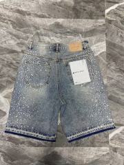 [Best Quality]1:1 PURPLE BRΑND Rhinestone Denim Shorts