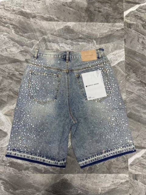 [Best Quality]1:1 PURPLE BRΑND Rhinestone Denim Shorts