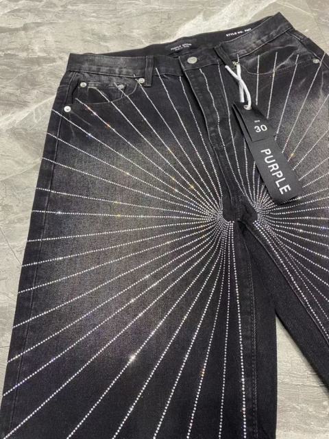 [Best Quality]1:1 PURPLE BRΑND Radial Rhinestone Denim Shorts