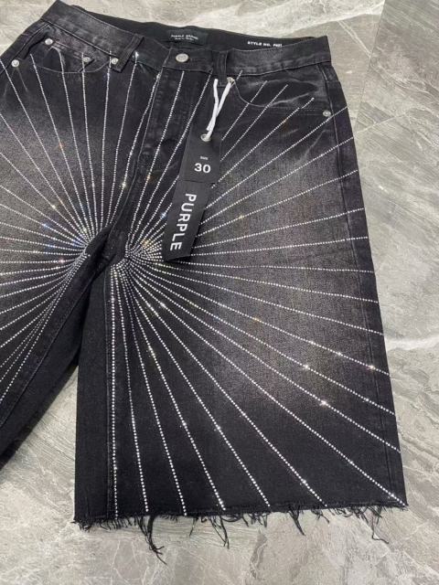 [Best Quality]1:1 PURPLE BRΑND Radial Rhinestone Denim Shorts