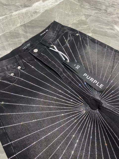 [Best Quality]1:1 PURPLE BRΑND Radial Rhinestone Denim Shorts