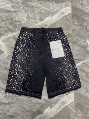 [Best Quality]1:1 PURPLE BRΑND Rhinestone Denim Shorts
