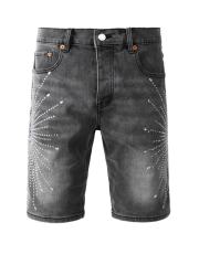 [Best Quality]1:1 PURPLE BRΑND Radial Rhinestone Denim Shorts