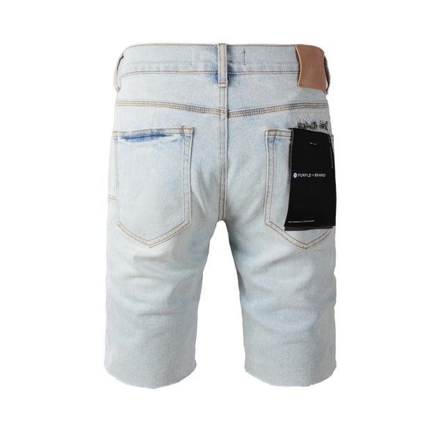 1:1 Quality PURPLE BRΑND Red Bandana Denim Shorts