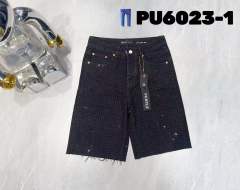 1:1 quality version Purple Black Diamond Denim Shorts