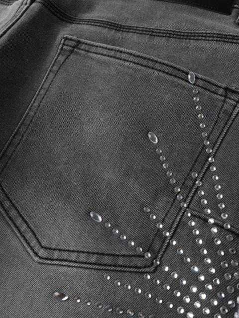 [Best Quality]1:1 PURPLE BRΑND Radial Rhinestone Denim Shorts