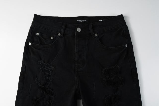 1:1 Quality PURPLE BRΑND Fringe Black Shorts