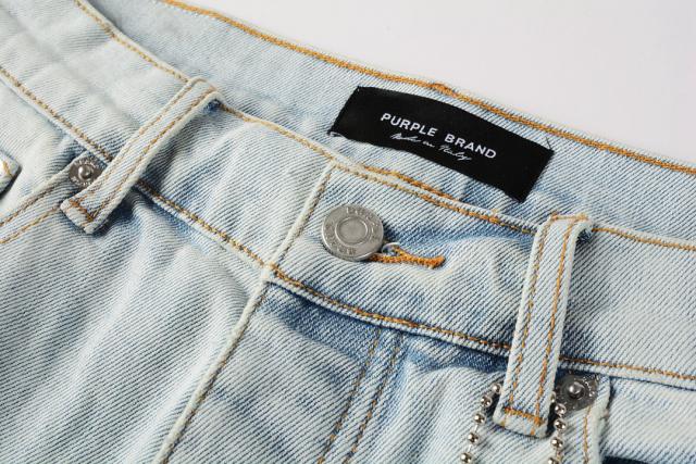 1:1 Quality PURPLE BRΑND Red Bandana Denim Shorts