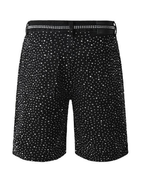 [Best Quality]1:1 PURPLE BRΑND Radial Rhinestone Denim Shorts