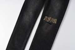 1:1 quality version Hollowed-out embroidered logo ripped jeans 28694083