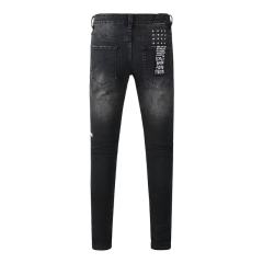 1:1 quality version Red Letter Embroidery Hole Jeans 28700618