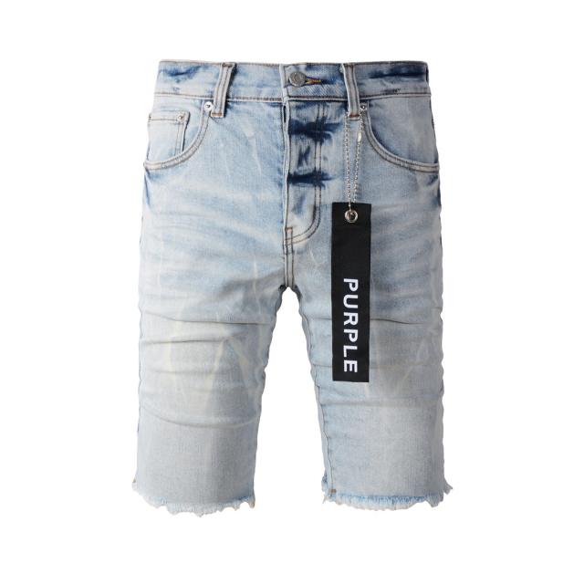 1:1 Quality PURPLE BRΑND Ruched Printed Denim Shorts