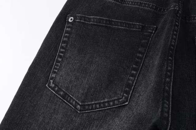 1:1 quality version Hollowed-out embroidered logo ripped jeans 28694083