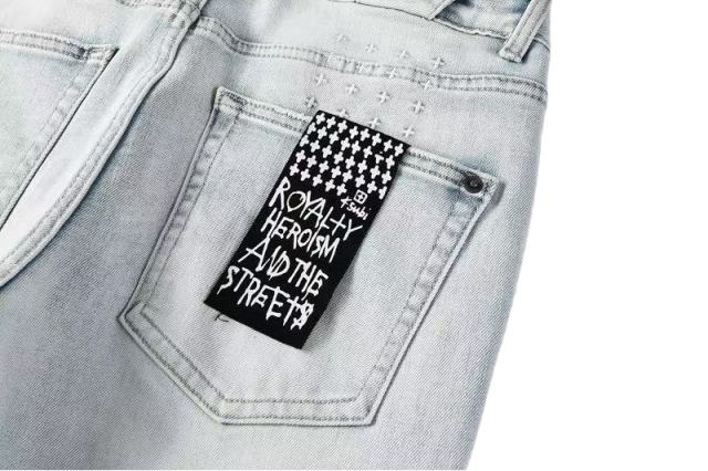 1:1 quality version Worn Hole Logo Printed Jeans 28700619
