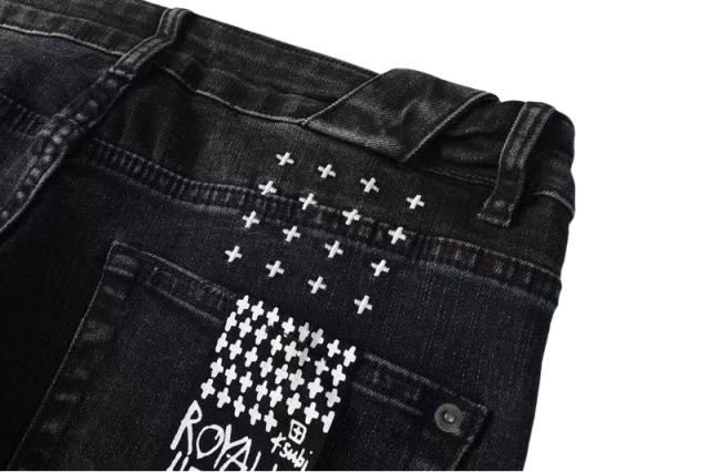 1:1 quality version Knee-hole White Dot Jeans 28700617